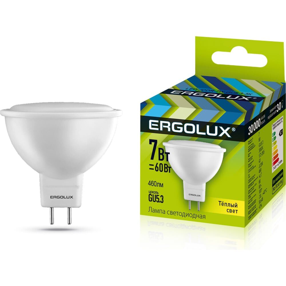Светодиодная лампа Ergolux JCDR LED-JCDR-7W-GU5.3-3K