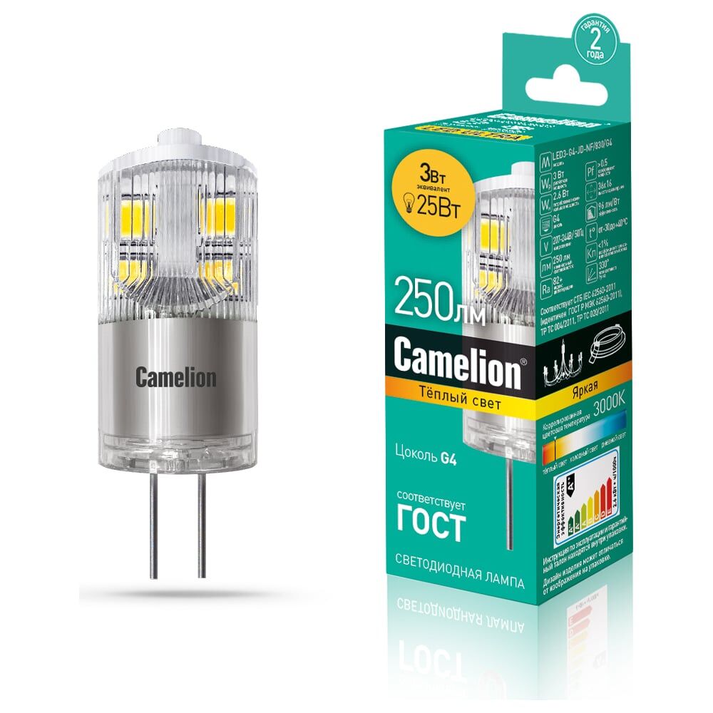Светодиодная лампа Camelion LED3-G4-JD-NF/830/G4