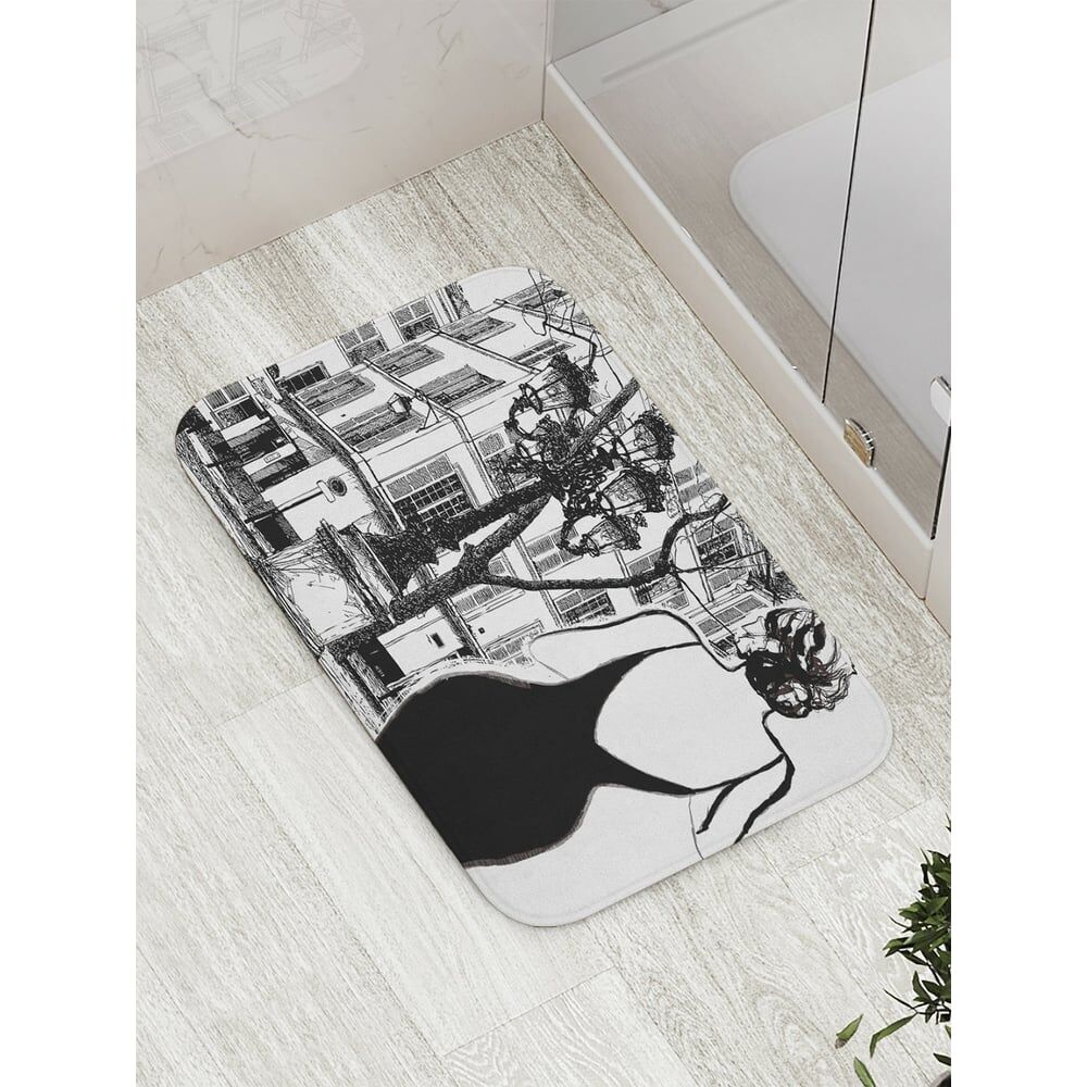 Противоскользящий коврик для ванной, сауны, бассейна JOYARTY Маленькое черное платье