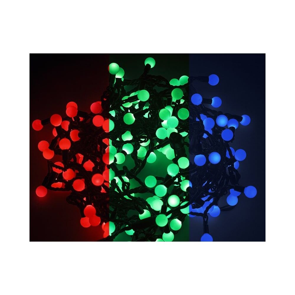 Гирлянда Neon-Night мультишарики d=23 мм 10м 80LED RGB, черный ПВХ