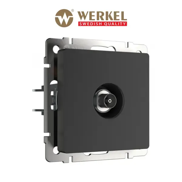 Розетка ТВ оконечная встраиваемая Werkel a051612, цвет черный