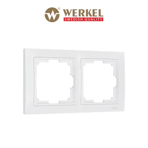 Рамка для розеток и выключателей Werkel на 2 поста цвет белый, basic