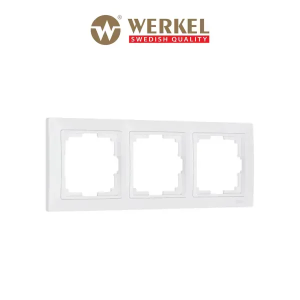 Рамка для розеток и выключателей Werkel на 3 поста цвет белый, basic