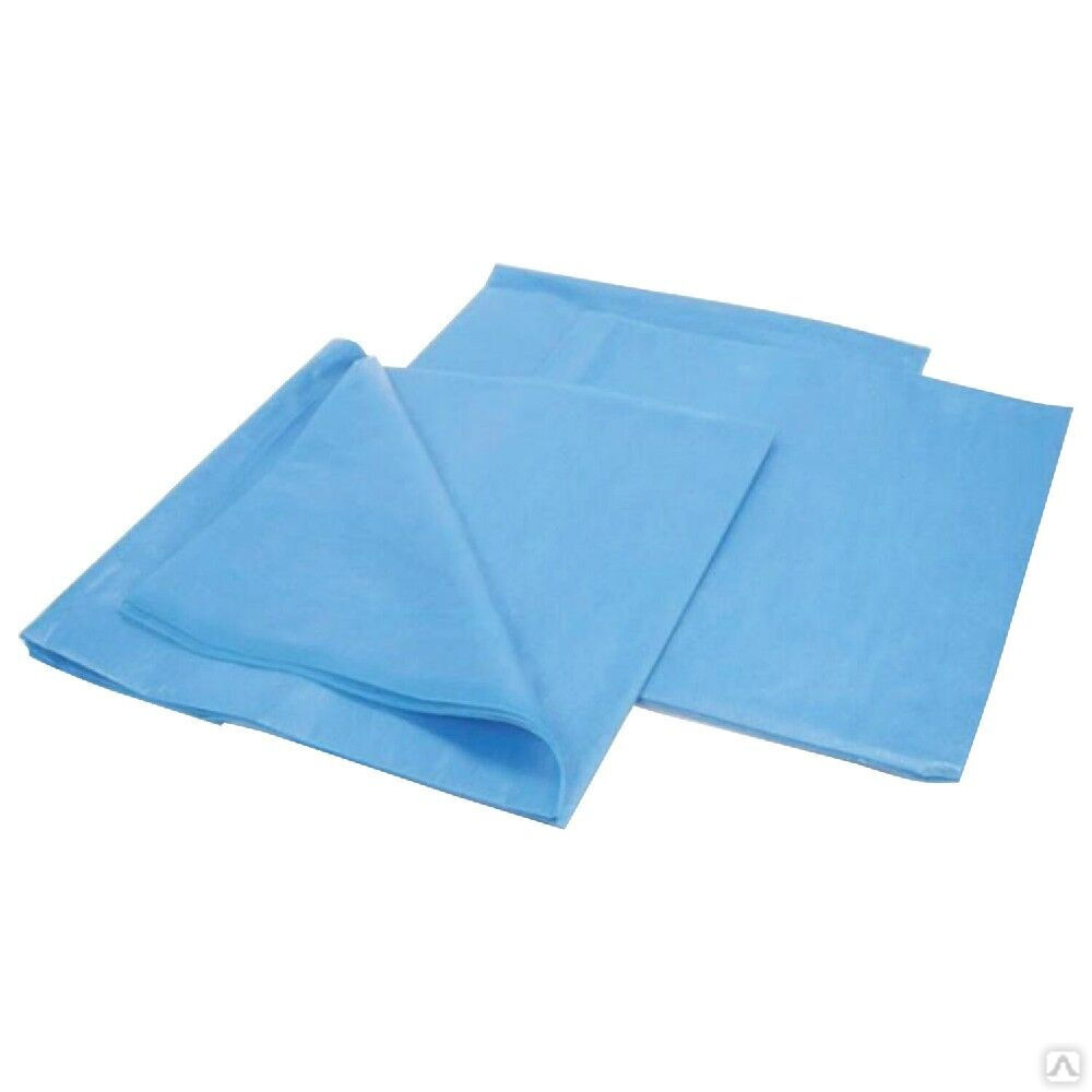Комплект постельного белья одноразовый КХ-19 ГЕКСА нестерильный, 3 предмета, 25 г/м2, голубой 1
