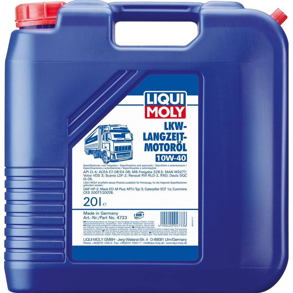 Синтетическое моторное масло LIQUI MOLY LKW-Langzeit-Motoroil Basic 10W-40 CI-4;E4/E7