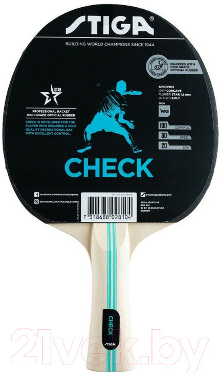 Ракетка для настольного тенниса STIGA Check Hobby WRB / 1210-5818-01 Stiga