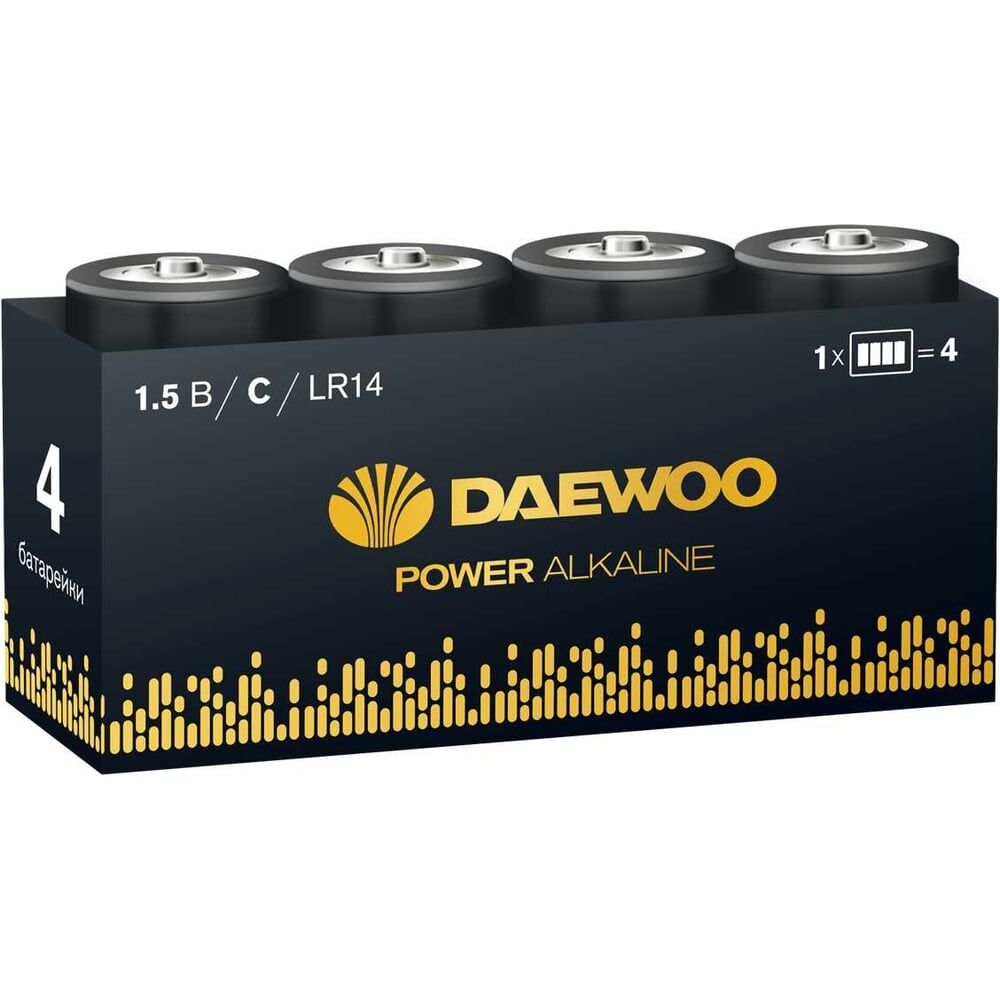 Алкалиновая батарейка DAEWOO LR14 Power Alkaline Pack-4