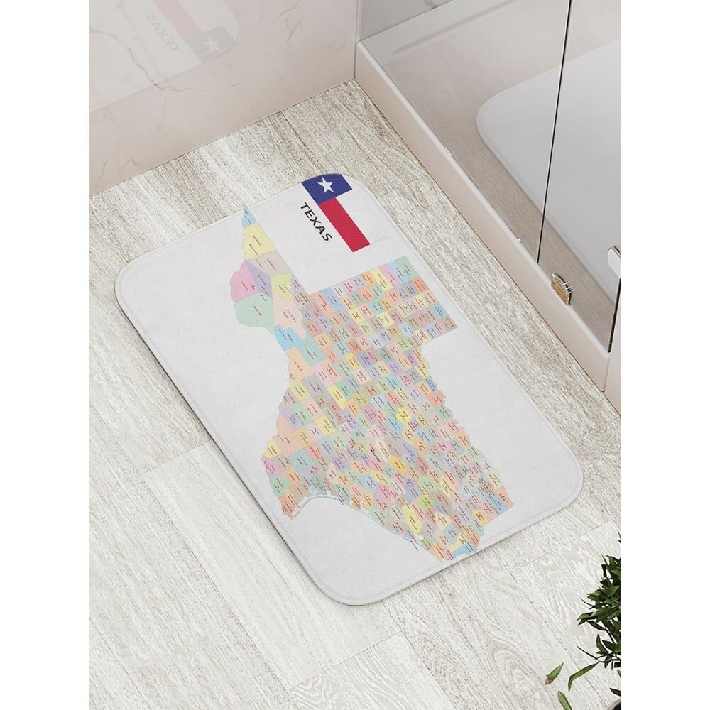 Противоскользящий коврик для ванной, сауны, бассейна JOYARTY Карта Штат Техас