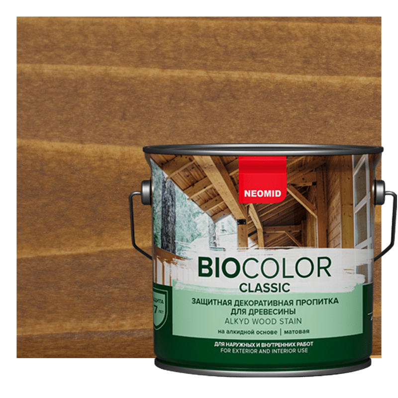 NEOMID BIO COLOR CLASSIC Защитная декоративная пропитка для древесины (0,9 л Бесцветный) 5