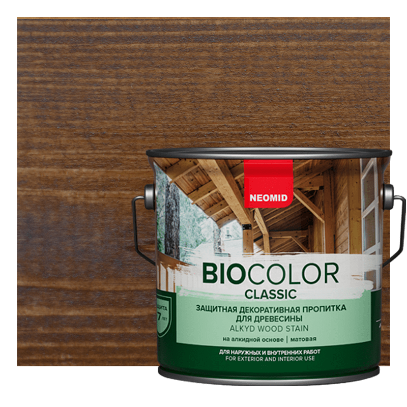 NEOMID BIO COLOR CLASSIC Защитная декоративная пропитка для древесины (9 л Дуб) 7