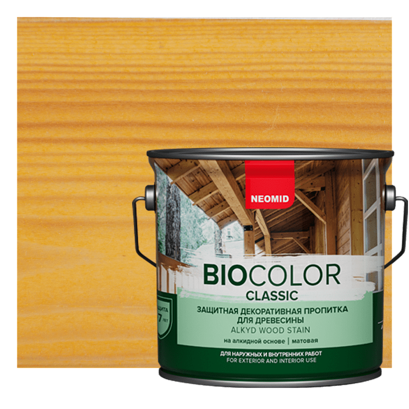NEOMID BIO COLOR CLASSIC Защитная декоративная пропитка для древесины (0,9 л Бесцветный) 9