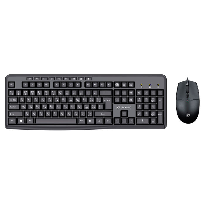 Набор клавиатура+мышь проводные Oklick S650, USB черные