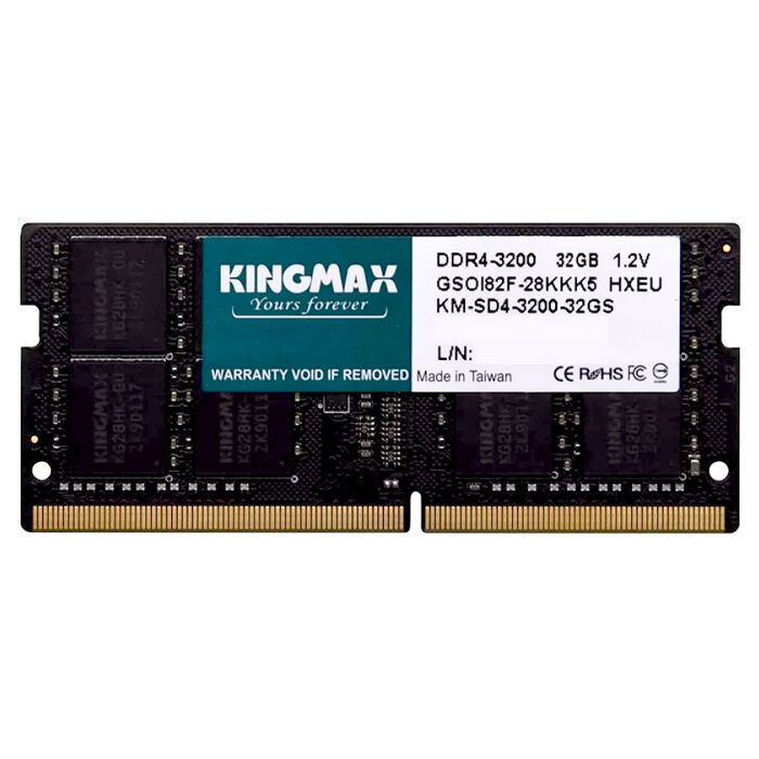 Оперативная память SO-DIMM DDR4 32Gb PC-25600 3200Mhz CL22 Kingmax KM-SD4-3200-32GS