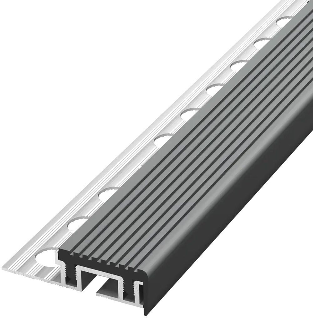 АЛЬПРОФИ уголок для ступени 2500х350х1мм серый (2,5м) / ALPROFI профиль для ступени 2500х350х1мм алюминий (2,5м)