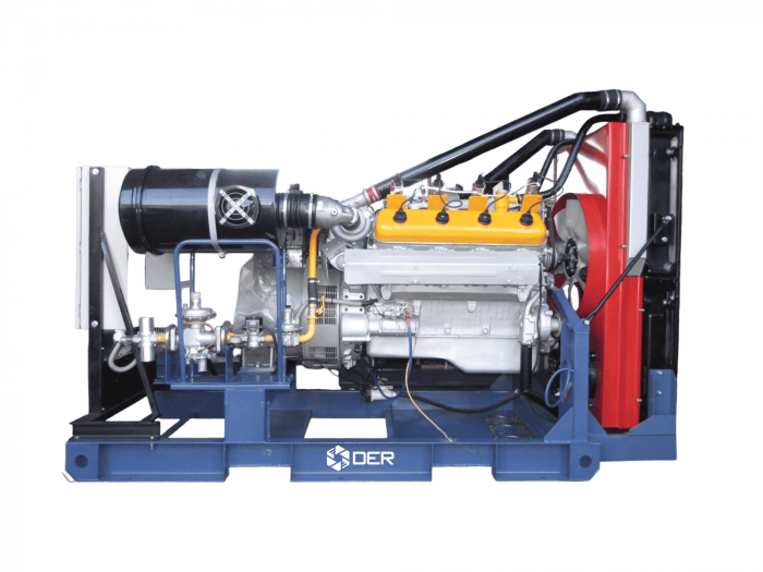 Газовый генератор DER-YMZ200NG на базе двигателя ЯМЗ 200 кВт