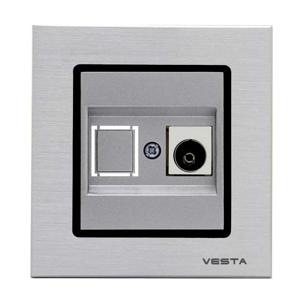 Телевизионная розетка Vesta Electric Exclusive Silver Metallic