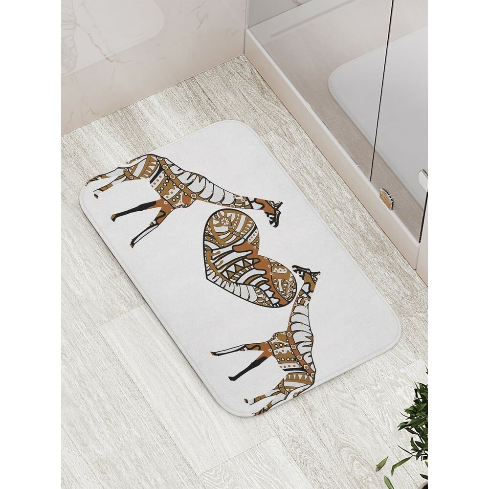 Противоскользящий коврик для ванной, сауны, бассейна JOYARTY Нарядные жирафы