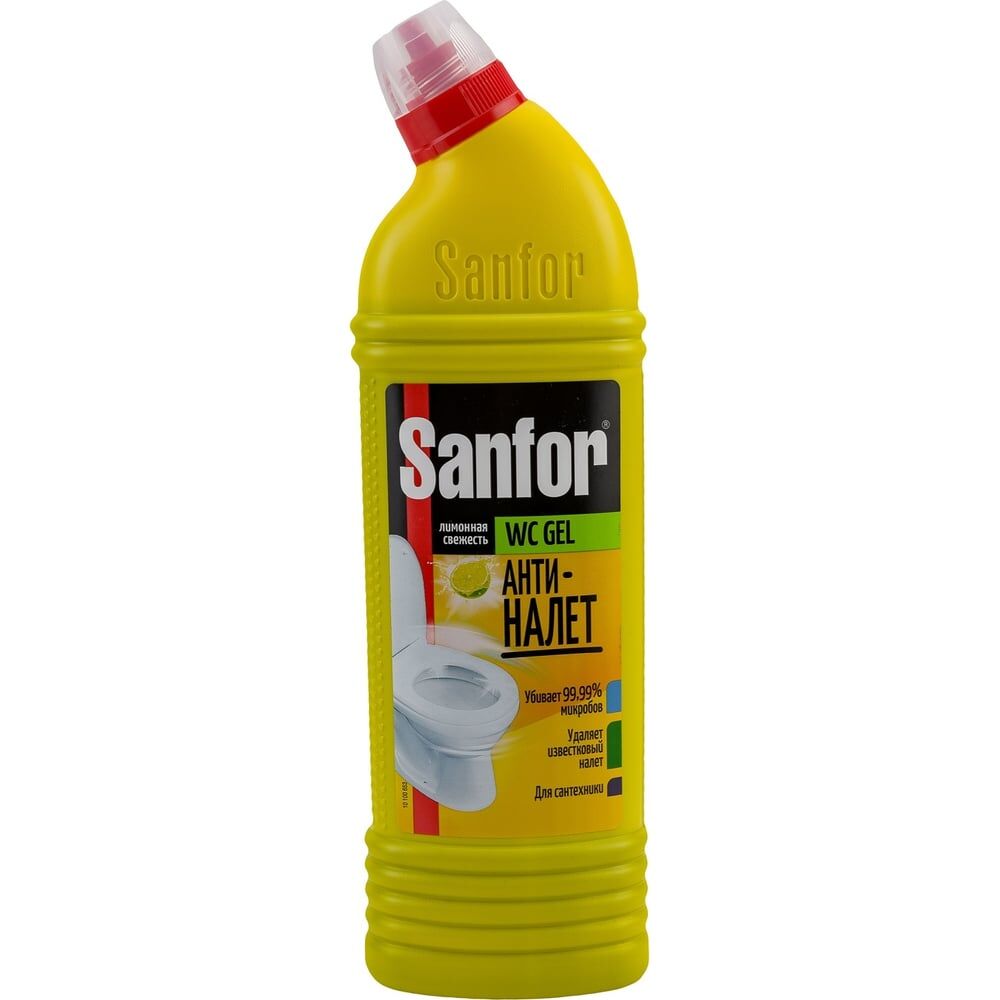 Средство для уборки туалета SANFOR WC gel лимонная свежесть