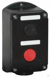 Пост управления кнопочный ПКЕ 222/1 черный старого образца 