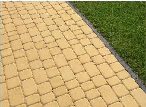 Тротуарная плитка "Классико" h 60 мм желтый на белом цементе