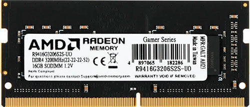Оперативная память AMD SO-DIMM DDR4 16Gb 3200MHz R9 Gamers Series Black (R9416G3206S2S-UO)