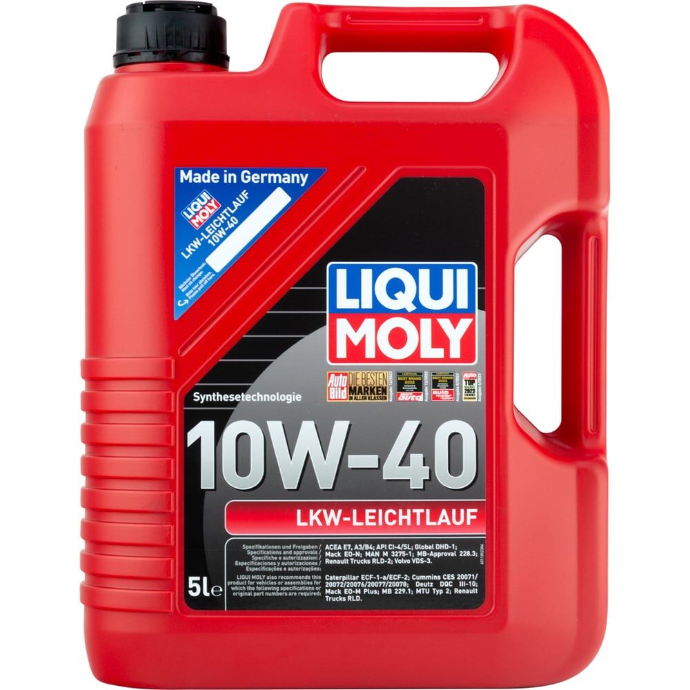 Моторное масло LIQUI MOLY LKW-Leichtlauf-Motoroil НС-синтетическое, 10W-40, CI-4/SL, A3/B4/E7, 5 л 1185