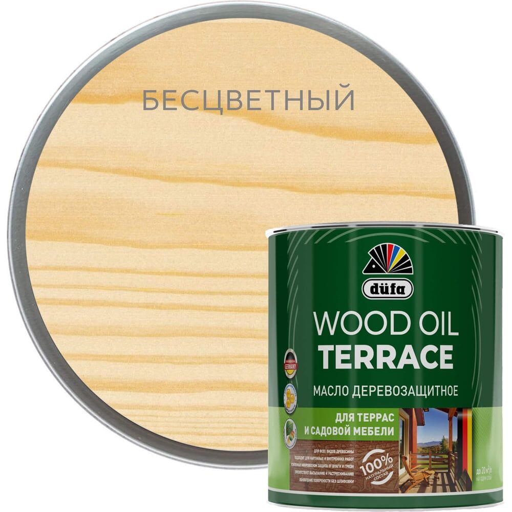Деревозащитное масло Dufa Wood OIL Terraсe бесцветный, 1.9 л МП00-011139
