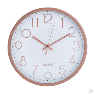 LADECOR CHRONO Часы настенные круглые, пластик, d30 см, 1xAA, оправа цвет золотой, арт.06-12 