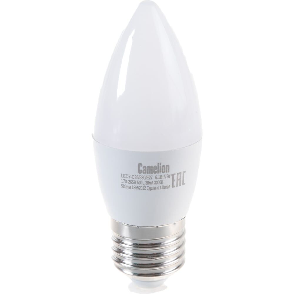 Светодиодная лампа Camelion LED7-C35/830/E27