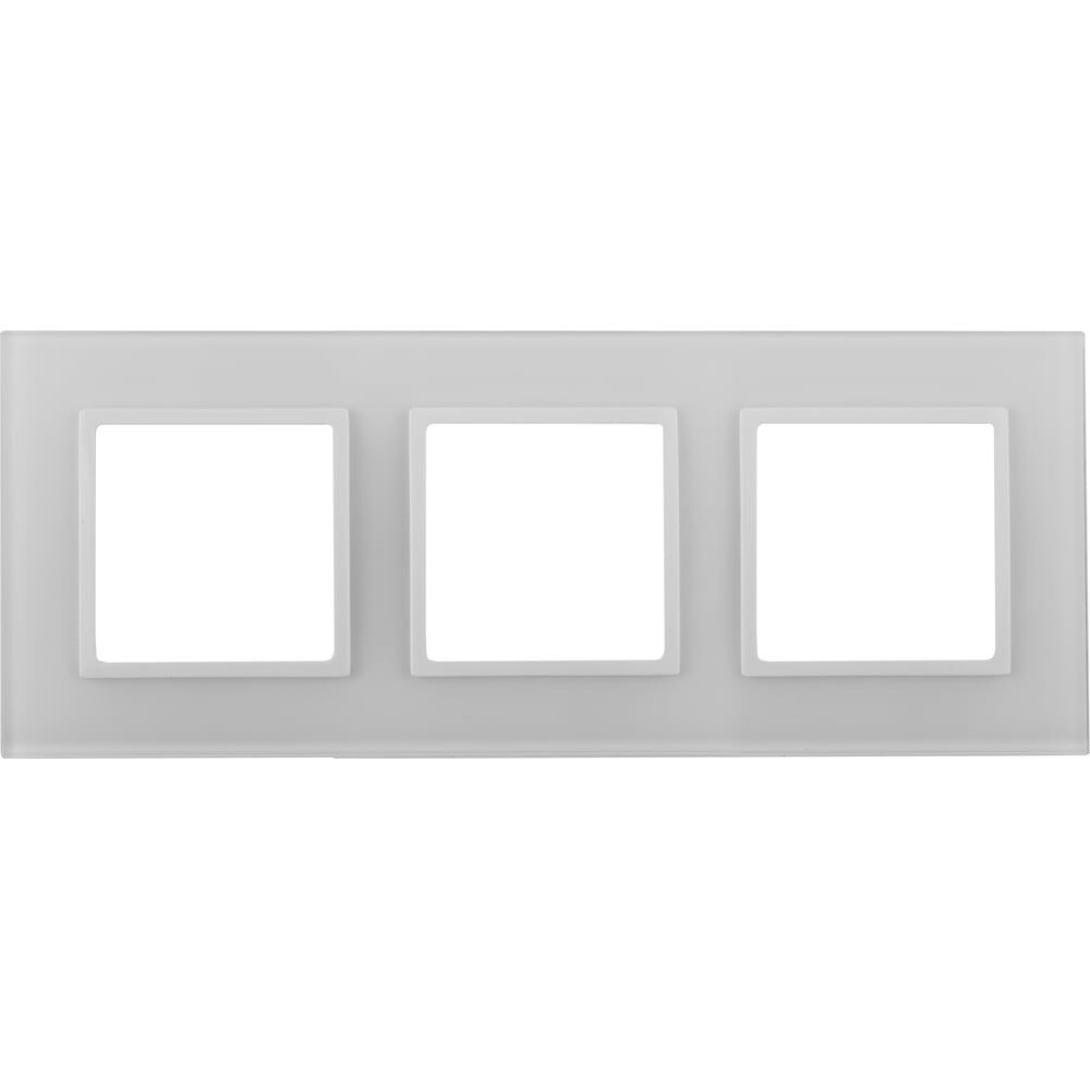 Рамка для розеток и выключателей ЭРА Elegance 14510301 на 3 поста, стекло, Elegance, белыйбелый