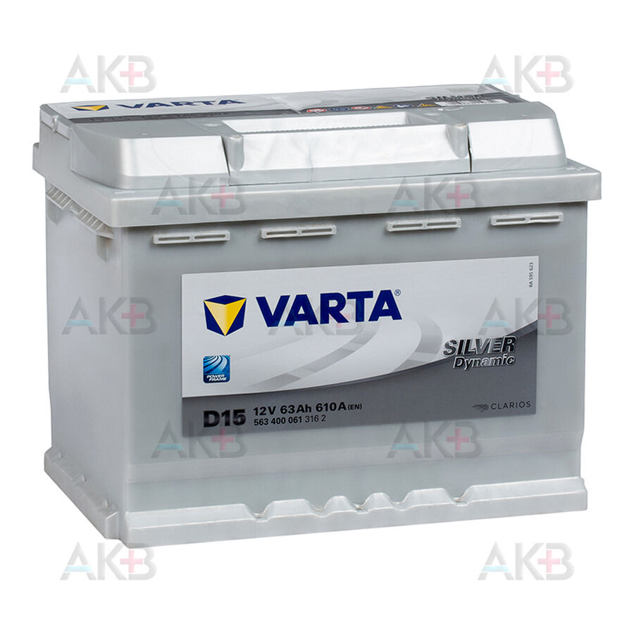 Аккумулятор Varta Silver Dynamic D15 63R 610A 242x175x190 (563400061)