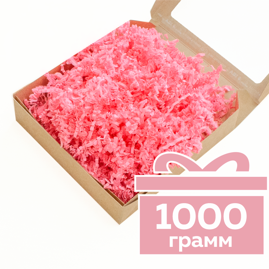 Бумажный наполнитель «Нежный розовый», гофрированный, 1000 г