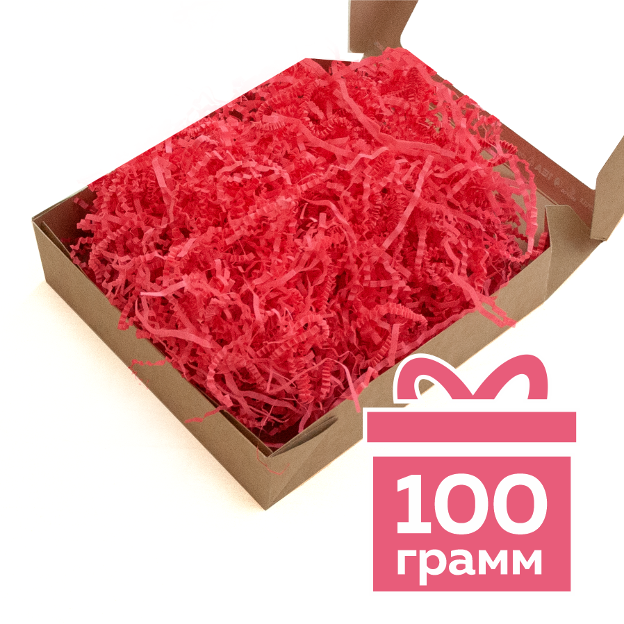 Бумажный наполнитель «Ягодный розовый», гофрированный, 100 г