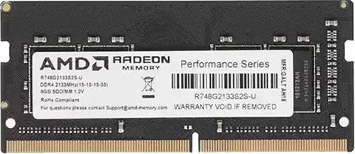 Оперативная память AMD SO-DIMM DDR4 8Gb 2133MHz R7 Performance Series Black (R748G2133S2S-U)