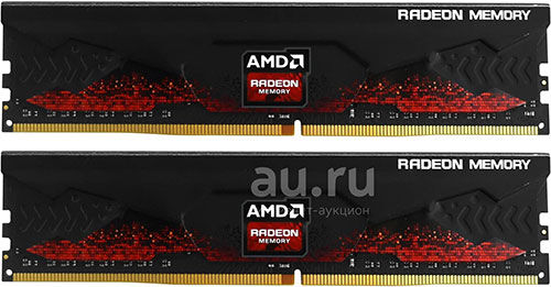 Оперативная память AMD DDR4 16GB (2x8GB) 3200MHz Radeon R9 Black (R9S416G3206U2K)