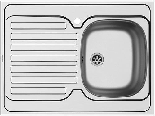 Кухонная мойка Pyramis 60x80, R ECO, 1TH (сварная), без перелива, правая накл./сатин (102997001) 60x80 R ECO 1TH (сварна