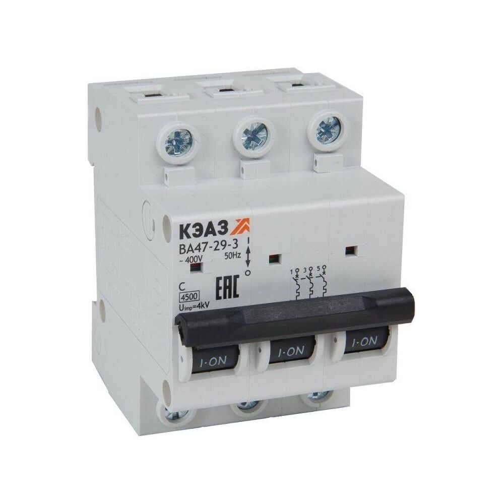 Модульный выключатель автоматический КЭАЗ ВА47-29-3C16-УХЛ3 (4.5кА)