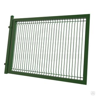 Ворота для 3D забора распашные зеленые (RAL 6005) 3000х5000 мм 