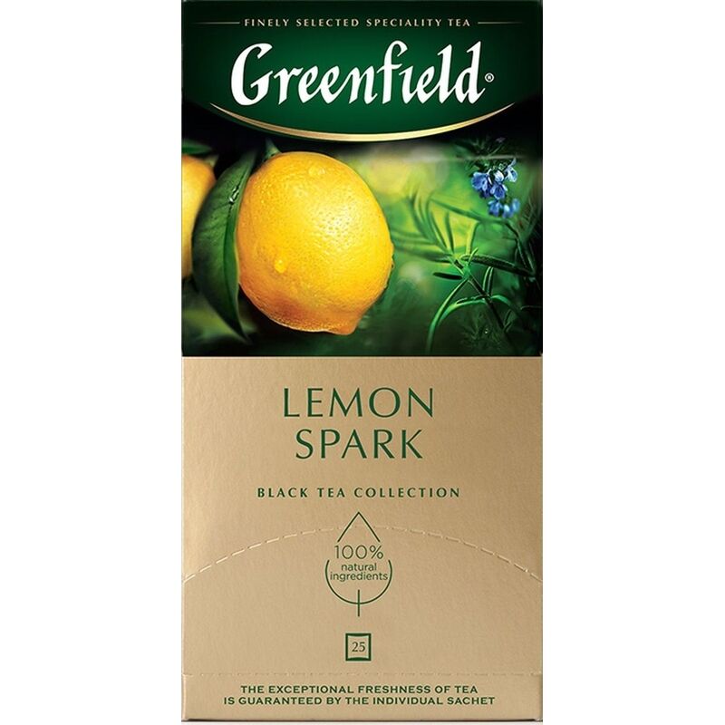 Чай черный Greenfield Lemon Spark 25 пакетиков (лимон, розмарин)