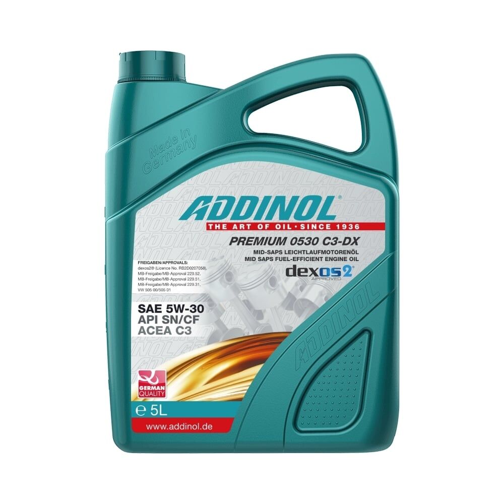 Моторное масло Addinol Premium 0530 C3-DX синтетическое, 5W-30, 5 л 72213181
