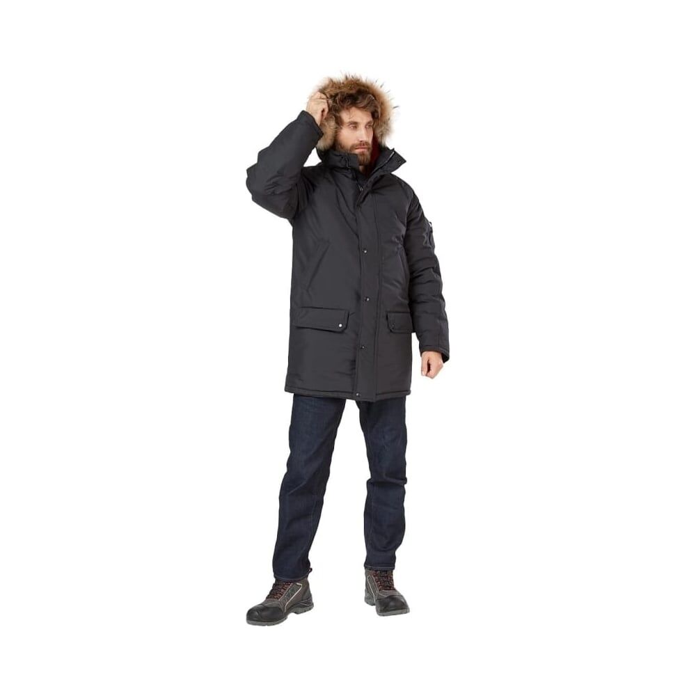 Удлиненная куртка Эксперт Спецодежда Аляска черная, р. 44-46, рост 170-176 6446000071895