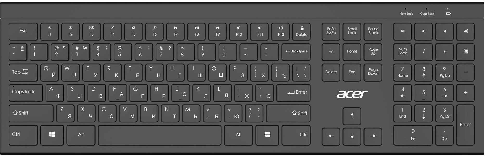 ZL.KBDEE.014, Клавиатура Acer OKR300 Беспроводная чёрный