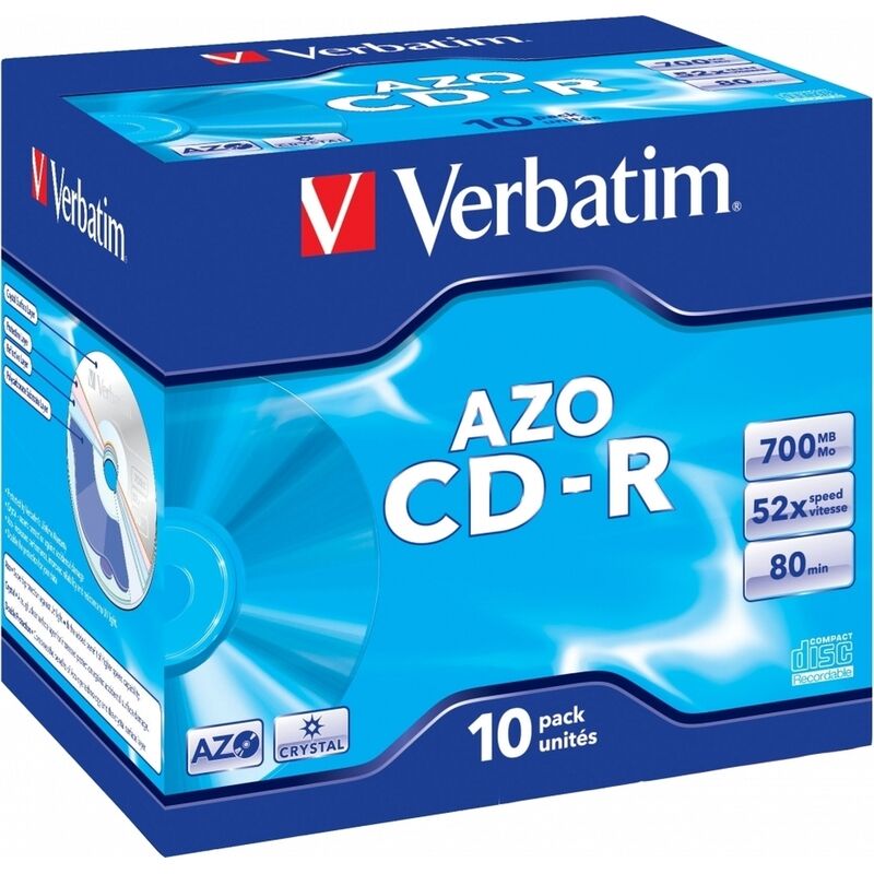 Диск CD-R Verbatim 700 МБ 52x jewel 43327 (10 штук в упаковке)