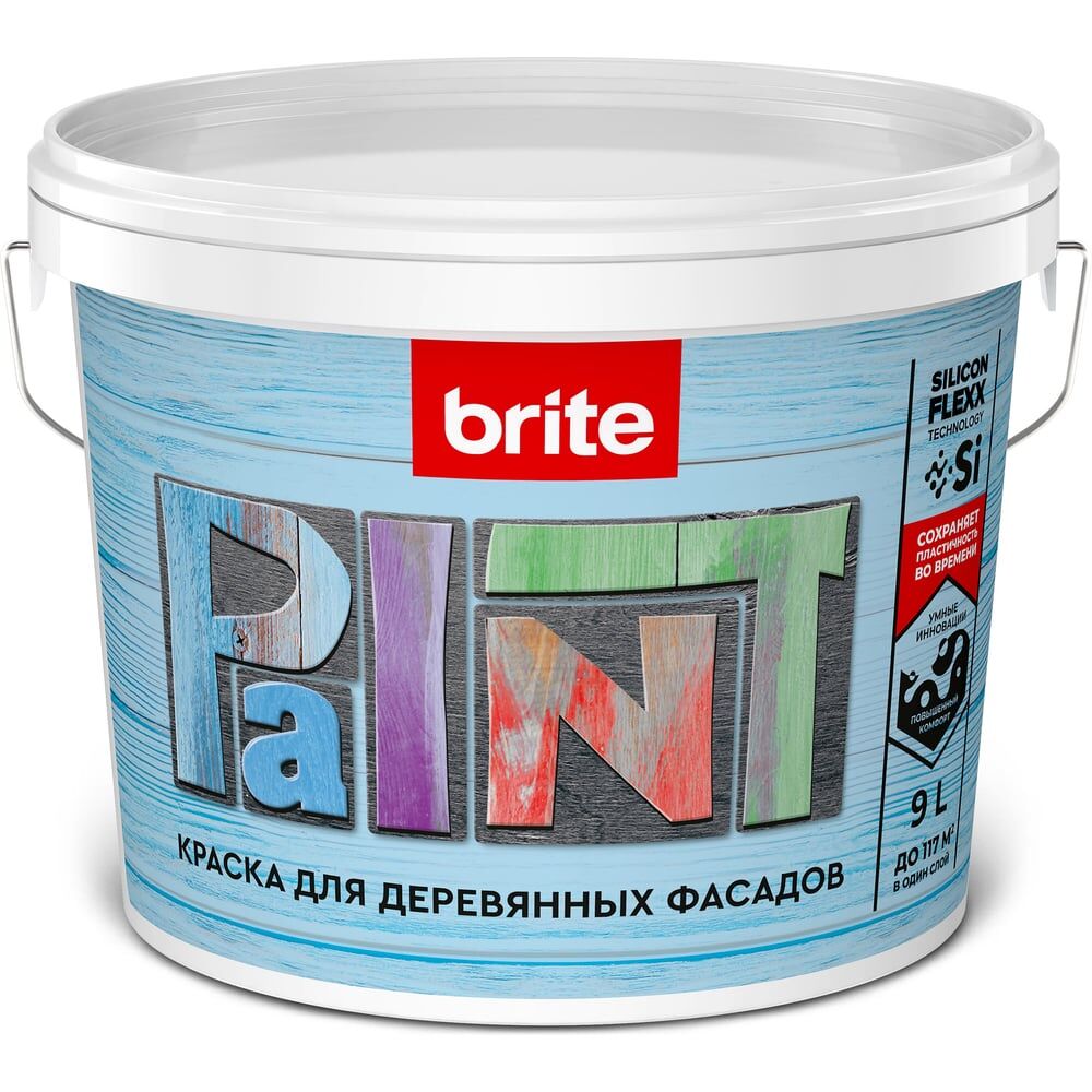 Водоотталкивающая акриловая краска для деревянных фасадов BRITE FLEXX