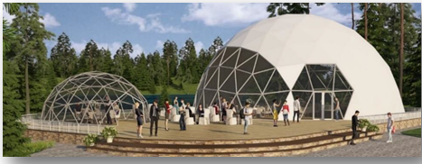 Геокупол (сферический шатёр) без утепления диаметр 8 м, высота 4,05 м, площадь 50 м2