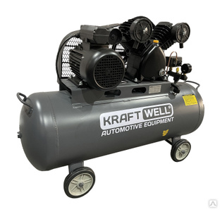 KraftWell KRW-AC420-100L/220 Компрессор поршневой 420 л/мин, 10 бар, 100 л, 220В #1