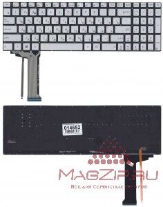 Клавиатура для ноутбука ASUS N551 серая с подсветкой