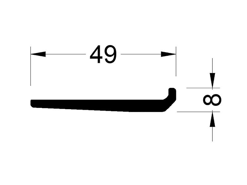 Опора под заполнение 38-42 мм, ALUMARK 3м неокрашенный