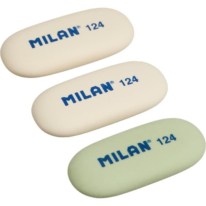 Ластик Milan 124 из термопластичного каучука овальный 49x23x9 (3 штуки в упаковке)