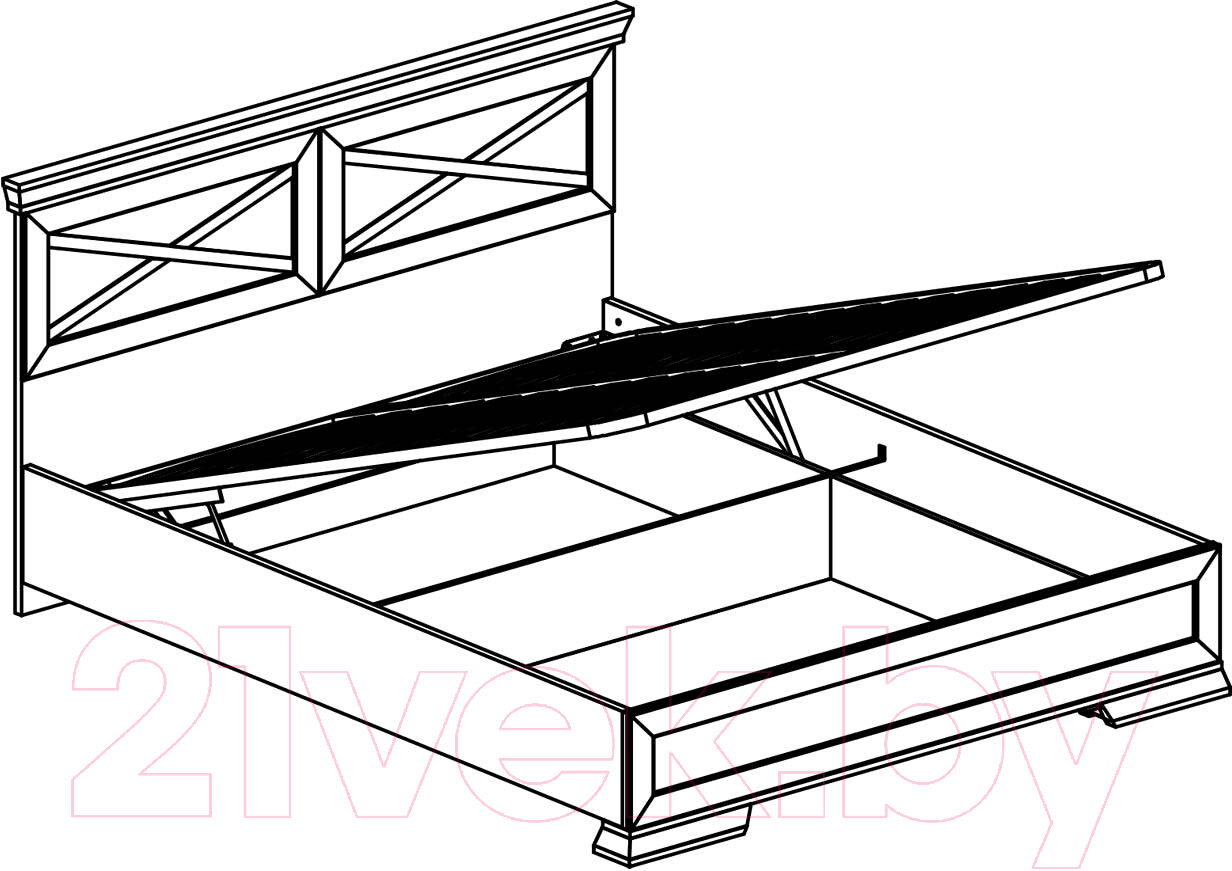 Двуспальная кровать Black Red White Marselle LOZ160x200 с подъемным механизмом 3